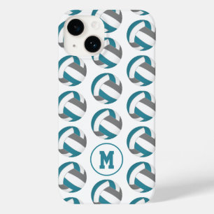 enkla teal grått volleybollar-flickor med monogram