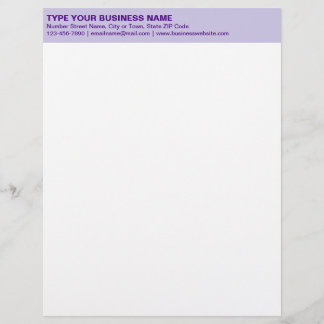 Enkla texter om monokrom Lila Rubrik på Brevhuvud