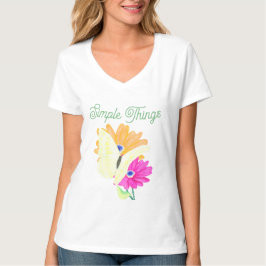 'Enkla Ting' Blommor och Fjärilar T Shirt