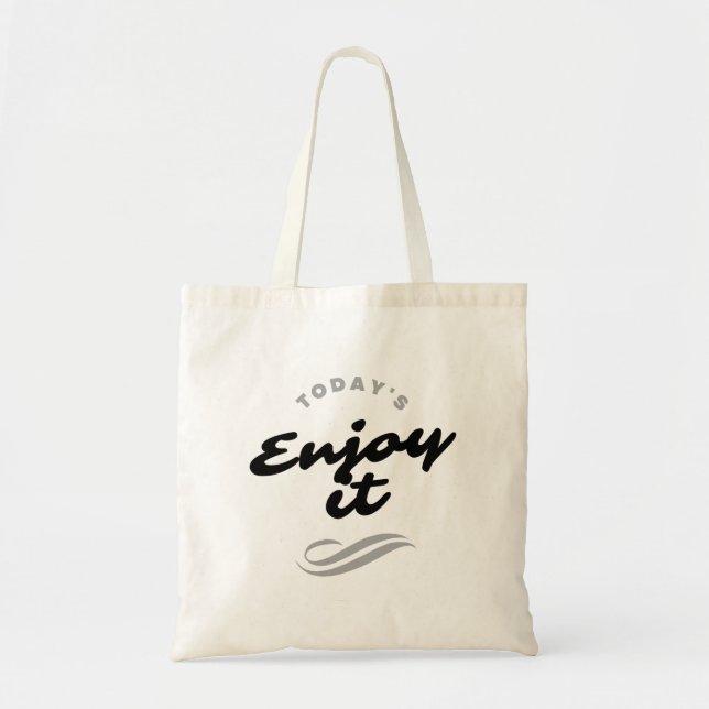 Enkla toteväskor design bokstav "Njut av det" Tygkasse (Framsidan)