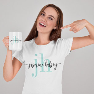 Enkla trender Namn och Initialer T Shirt