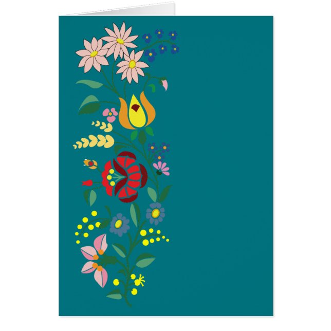 Enkla ungerska folk motiv hälsningskort (Framsidan)