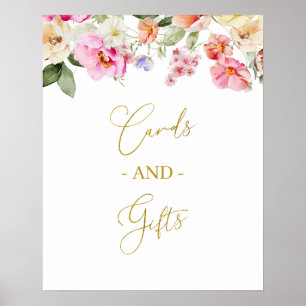 Enkla vårblommor kort och gåvor festskylt poster