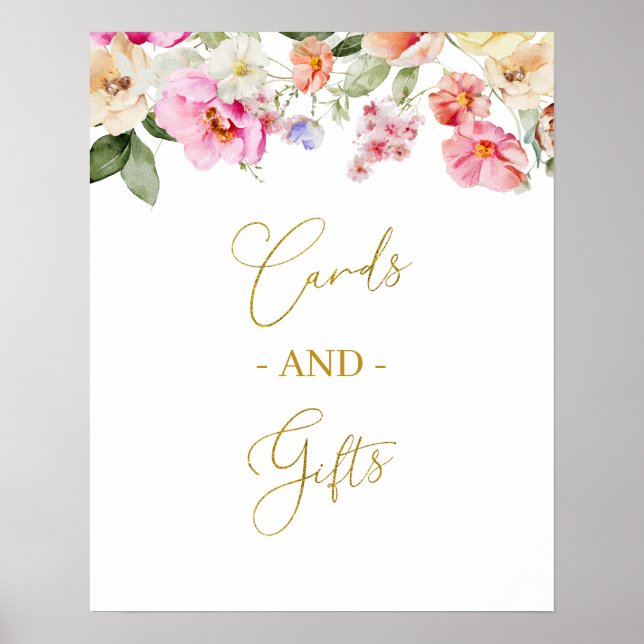 Enkla vårblommor kort och gåvor festskylt poster (Framsidan)