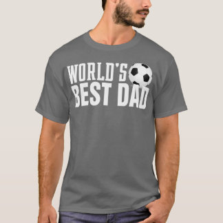 Enkla världar bästa Pappa-typografi med fotboll T Shirt