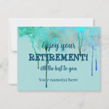 Enkla vattenfärg gröna pensionsönskningar