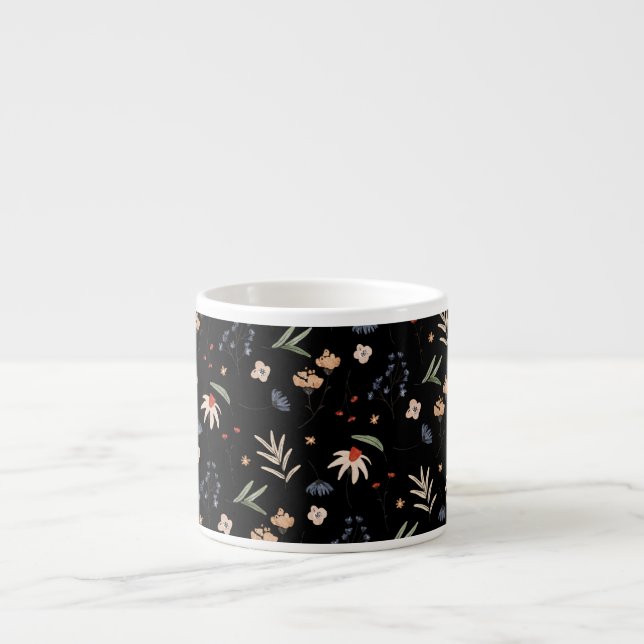 Enkla vattenfärger blommor 1 espressomugg (Framsidan)