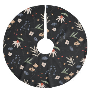 Enkla vattenfärger blommor 1 julgransmatta borstad polyester