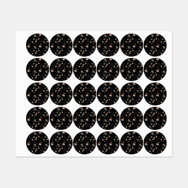 Enkla vattenfärger blommor 1 klistermärke (Ark)