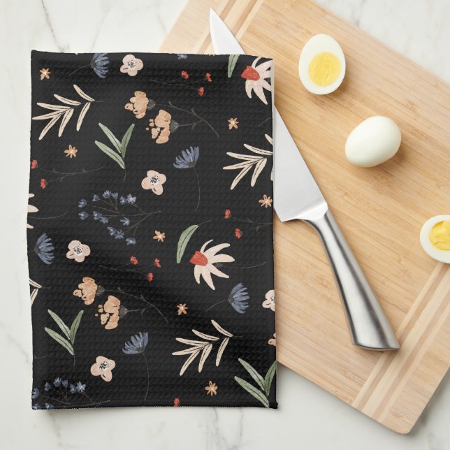 Enkla vattenfärger blommor 1 kökshandduk (Vikt i Fjärdedel)