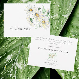 Enkla vattenfärgsDaisy Funeral Tack Kort