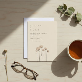 Enkla vilda blommor, modern bröllop inbjudningar