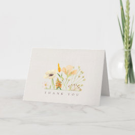 Enkla Vildblommor Bröllop Tacksamhetskort Meddelande