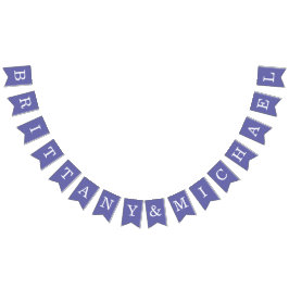 Enkla Violetta Bröllop Brud och Brudgum Namn Vimplar