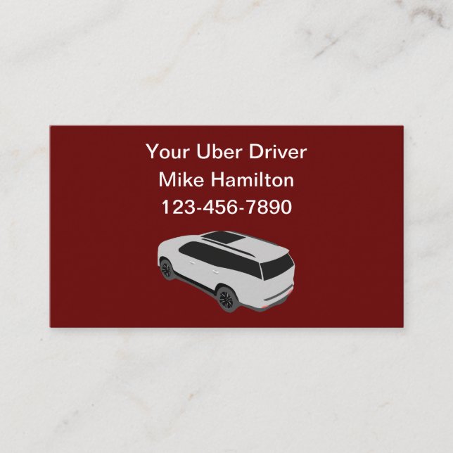 Enkla visitkort för Uber-förare (Framsida)