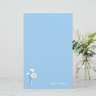 Enkla vita Daisy Mason Burk Hearts Bouquet Brevpapper