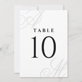 Enkla vita Eleganter Monogram-Bordsnummer