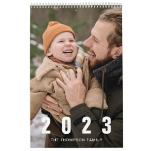 Enkla, vita fotominnesbilder för familjen kalender