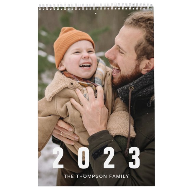 Enkla, vita fotominnesbilder för familjen kalender (Omslag)