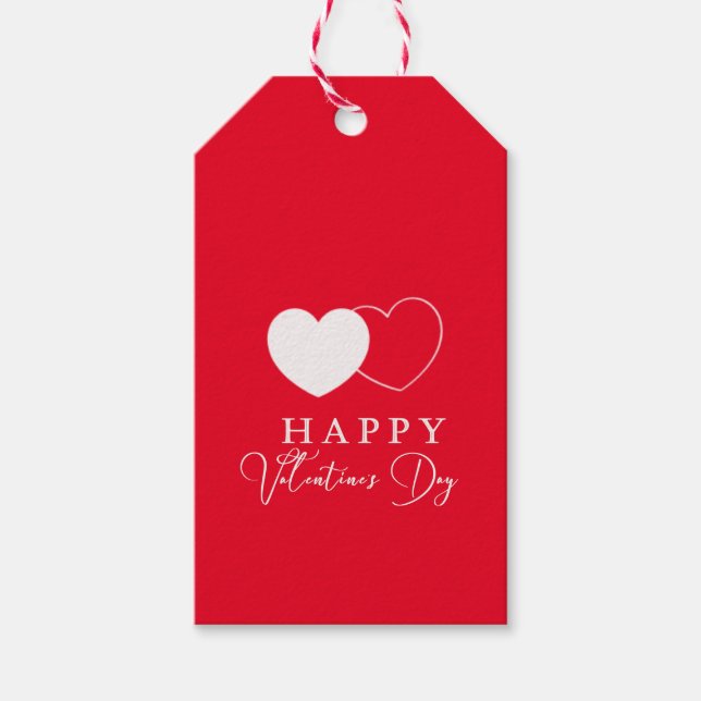 Enkla vita hörn | Glad Alla hjärtans dag Presentetikett (Framsidan)