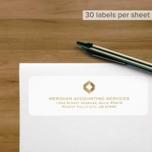 Enkla vita Returetiketter med Guld Logotyp