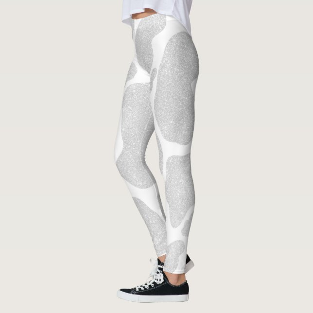 Enkla vita stora aduxar i Silver Leggings (Vänster)