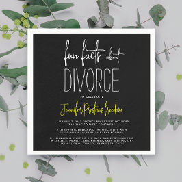 Enkla Whimsical Svart Vitt Roliga Fakta Skilsmässa Pappersservett