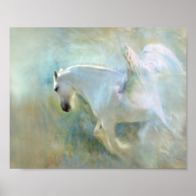 Enklande Pegasus Horse Decoupage Poster (Framsidan)