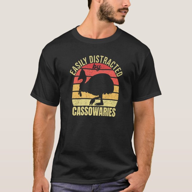 Enklare uppdelad av Cassowaries Retro Cassowary B T Shirt (Framsida)