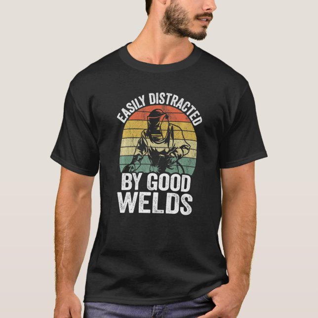Enklare utspridd av Bra Welds Metall Worker Vinta T Shirt (Framsida)