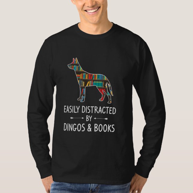 Enklare utspridd av Dingos & Bokar Älskare Hund Pe T Shirt (Framsida)