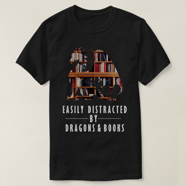 Enklare utspridd av Dragons och Bok Nerds Gift T Shirt (Design framsida)