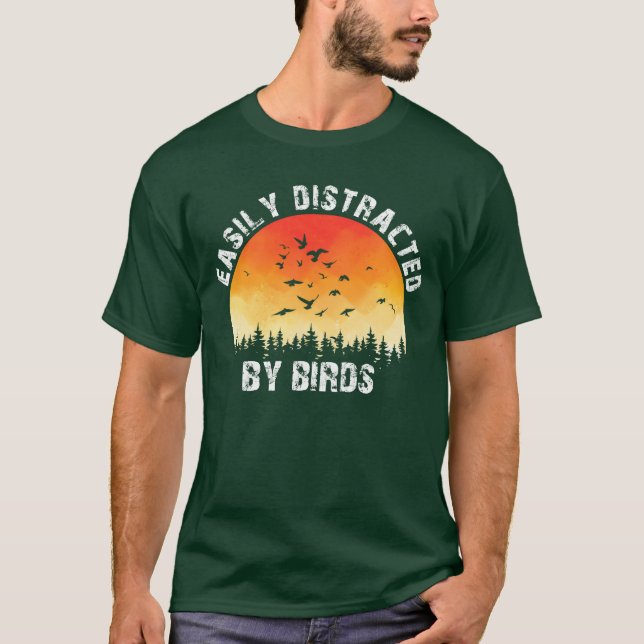 Enklare utspridd av fågel Bird Älskare familjvän T Shirt (Framsida)