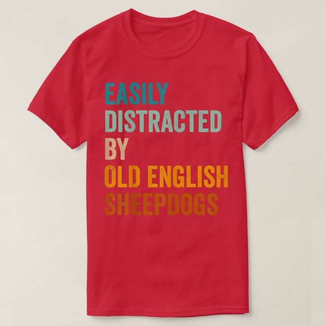 Enklare utspridd av gamla engelska fårhundar t shirt (Design framsida)
