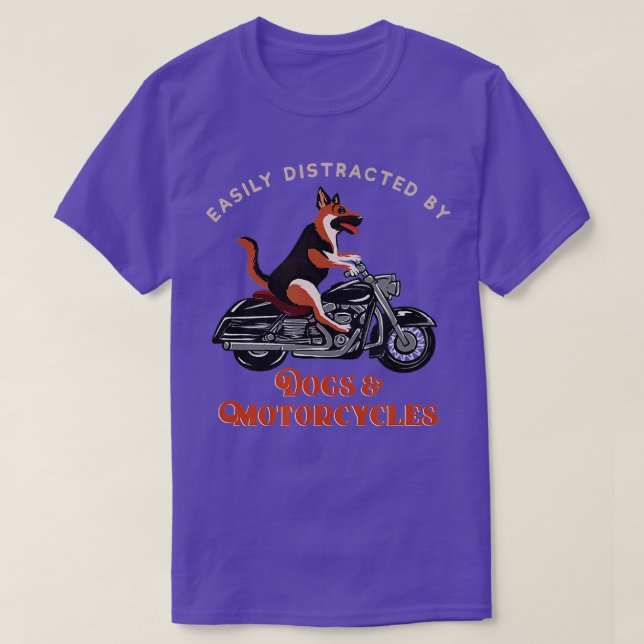 Enklare utspridd av Hundar motorcykel T Shirt (Design framsida)