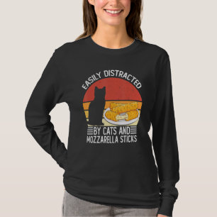Enklare utspridd av katter och mozzarella Sticks C T Shirt