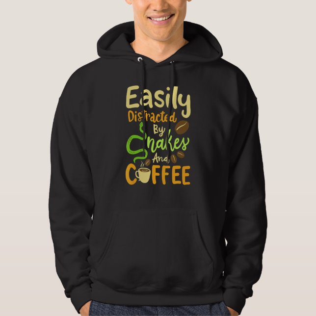 Enklare utspridd av ormar och kaffe (Sna) Hoodie (Framsida)