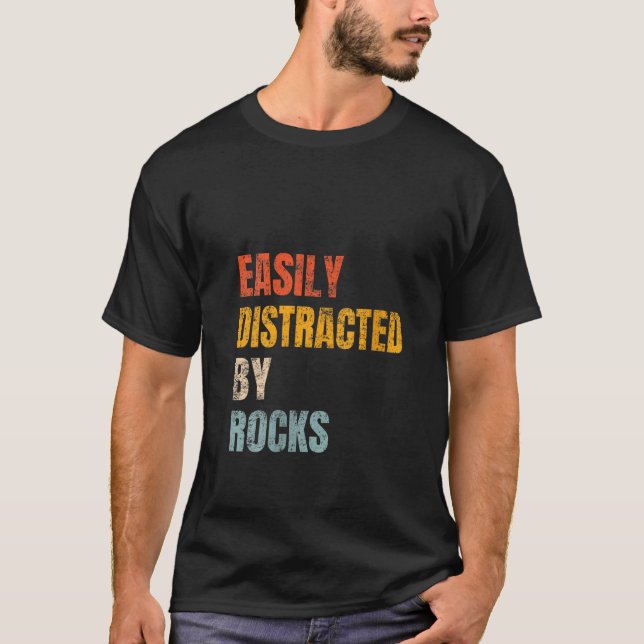 Enklare utspridd av Sten Retro Geology Sten Coll T Shirt (Framsida)