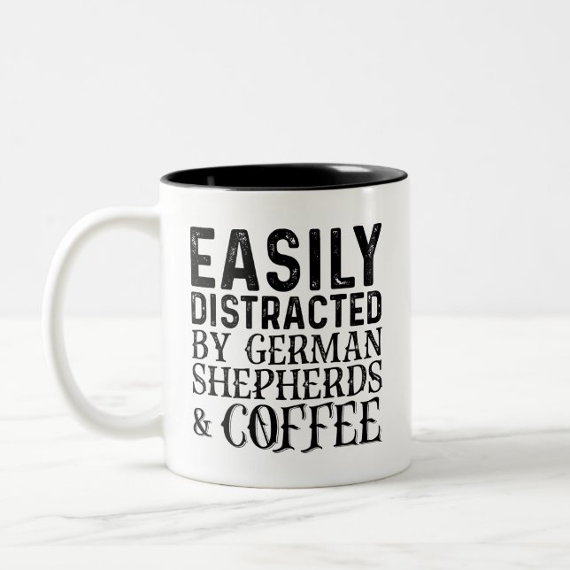 Enklare utspridd av tyska får och kaffe Två-Tonad mugg (Vänster)
