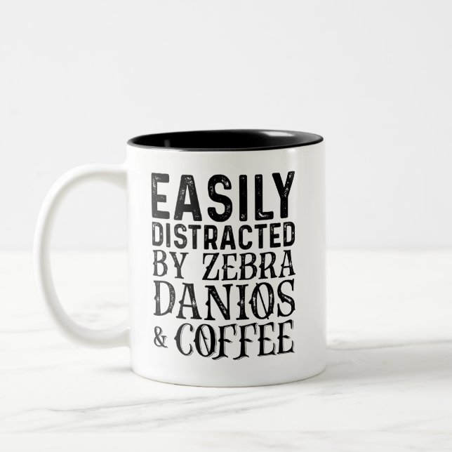 Enklare utspridd av Zebra Danios och kaffe Två-Tonad Mugg (Vänster)