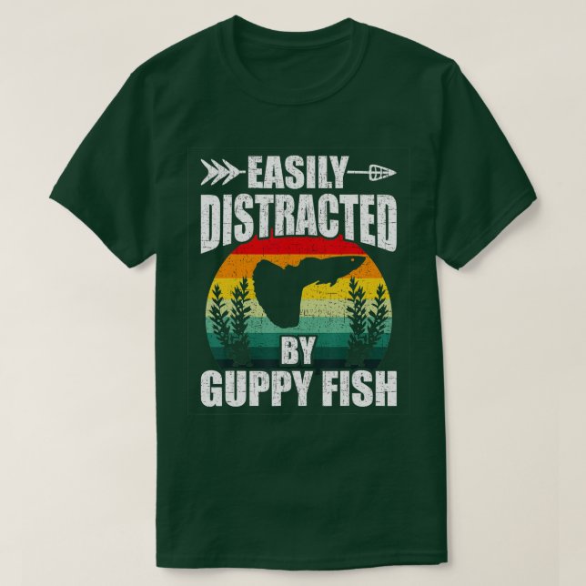 Enklt utspridd av Guppy Fish Aquarium Akvarist T Shirt (Design framsida)
