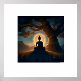 Enlightenment Under Bodhi Tree - Buddha Meditation Poster