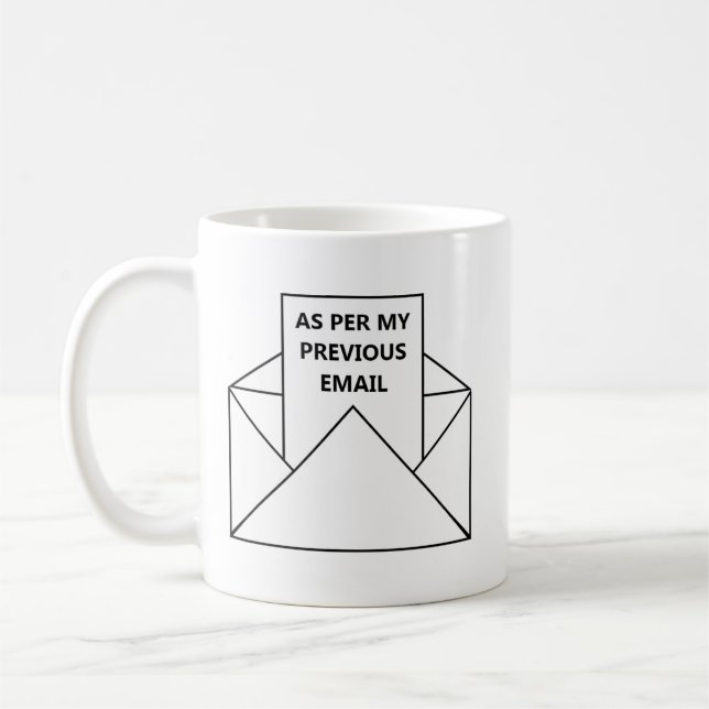 Enligt min tidigare e-postkaffe Mugg (Vänster)