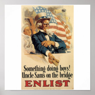 "Enlist" den gammala militära affischen för Uncl Poster