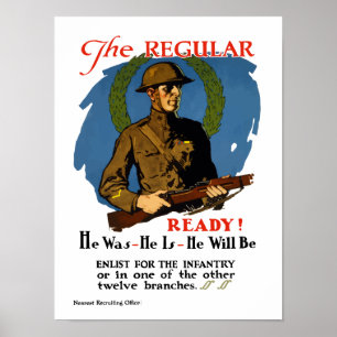 Enlist för infanterit -- WWI Poster