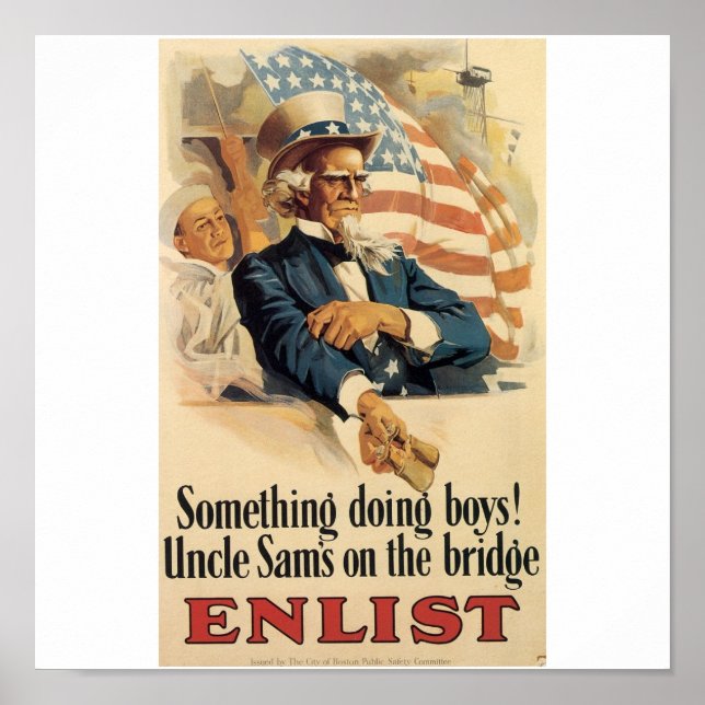 "Enlist" Gamle farbror Sam U.S. Military Poster (Framsidan)