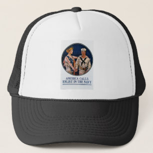 Enlist i U.S.-marinen - vintagekrigpropaganda Keps