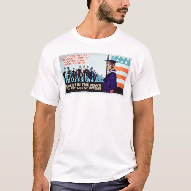 Enlist marinen, 1st fodrar av försvar (US02160) Tee Shirt (Framsida)