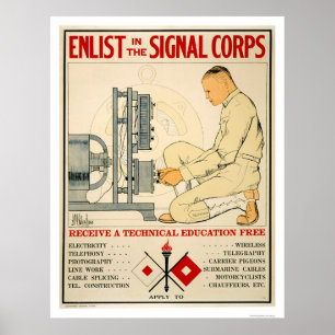 Enlist signalerar in kår 1919 poster