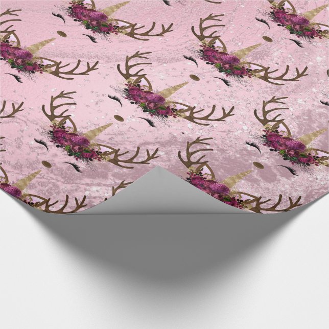Enmajsrenar av arten mönster, Girly ro guld Presentpapper (Hörn)